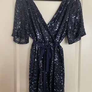 Navy Sequin Romper - Size L